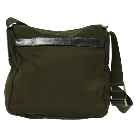 PRADA Shoulder Bag Nylon Khaki Silver - Picture 3 of 12